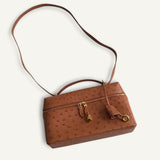 Bolsa Loro Piana Extra L27 Ostrich Sand Haze com Ferragens Douradas