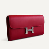 Bolsa Hermés Constance To Go Rouge Radieux com Ferragens Palladium