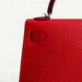 Bolsa Hermès Mini Kelly Epsom Rouge Radieux com Ferragens Palladium