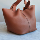 Bolsa Hermès Picotin 22 Clemence Gold com Ferragens Douradas