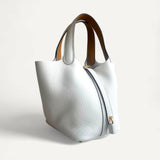Bolsa Hermès Picotin Lock Eclat Nata com Gold e com Ferragens Gold