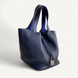 Bolsa Hermès Picotin 22 Blue Navy com Ferragens Palladium