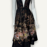 Vestido Zimmermann Illuminate Draped Linen and Cotton Midi Dress