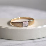 Bracelete em Ouro Amarelo 18K com Pavê de Diamantes