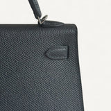 Bolsa Hermès Mini Kelly Epsom Noir com Ferragens Palladium