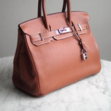 Bolsa Hermès Birkin 30 Togo Barenia com Ferragens Palladium