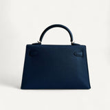 Bolsa Hermès Mini Kelly Epsom Bleu de Prusse com Ferragens Palladium