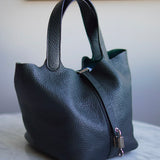 Bolsa Hermès Picotin 22 Clemence Vert Fonce Com Ferragens Palladium