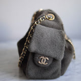 Bolsa Chanel 25 Mini Lambskin  Dark Khaki com Ferragens Douradas