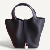 Bolsa Hermès Picotin 18 Clemence Noir com Ferragens Palladium