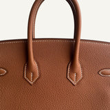 Bolsa Hermès Birkin 25 Togo Gold com Ferragens Gold