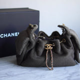 Bolsa Chanel 25 Mini Lambskin  Dark Khaki com Ferragens Douradas