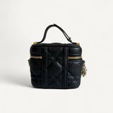 Bolsa Christian Dior Vanity Case Small Preta com Ferragens Douradas