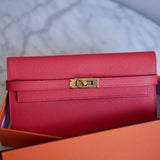 Bolsa Hermès Kelly Classique To Go Epsom Veau Capucine com Ferragens Gold
