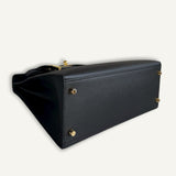 Bolsa Hermès Kelly 28 Epsom Noir com Ferragens Gold