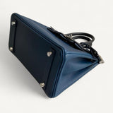 Bolsa Hermès Birkin 25 Epsom Bicolor Bleu Prusse/Noir com Ferragens Palladium