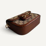 Bolsa Gucci Horsebit 1955 Crystals Small Shoulder Bag Monograma