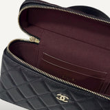 Bolsa Chanel Black Small Caviar Vanity com Ferragens Douradas