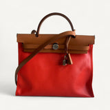 Bolsa Hermès Herbag 31 Orange Mecano com Ferragens Palladium