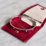 Pulseira Cartier Love Clássico 4 Diamantes Em Ouro Branco