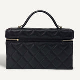 Bolsa Chanel Black Small Caviar Vanity com Ferragens Douradas