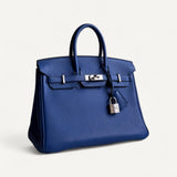 Bolsa Hermès Birkin 25 Togo Bleu France com Ferragens Palladium