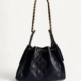 Bolsa Chanel 25 Small Preta com Ferragens Douradas