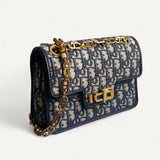 Bolsa Christian Dior Addict Oblique Bag com Ferragens Douradas