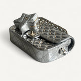 Bolsa Chanel Mirror Backpack w/ Star Coin Calfskin Prata