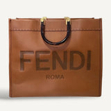 Bolsa Fendi Sunshine Tote em Couro Caramelo