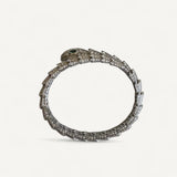 Pulseira Bvlgari Serpenti em Ouro Branco 18K cravejada com Pavê de Diamantes e dois Olhos de Esmeralda