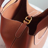 Bolsa Hermès In the Loop Togo Gold  com Ferragens Gold