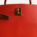 Bolsa Hermès Kelly 35 Togo Orange com Ferragens Gold