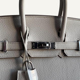 Bolsa Hermès Birkin 25 Togo Beton com Ferragens Palladium