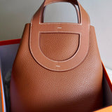 Bolsa Hermès In the Loop Togo Gold  com Ferragens Gold
