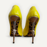 Scarpin Philippi Plain em Couro Envernizado Amarelo