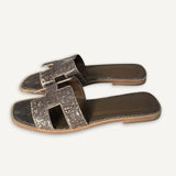 Sandália Hermès Oran Lizzard Ombre