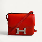 Bolsa Hermès Constance 18 Rouge com Ferragens Palladium