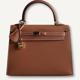 Bolsa Hermès Kelly 25 Epsom Sellier Gold com Ferragens Gold