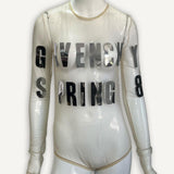 Body Givenchy em Tule Nude com Logo Prateada