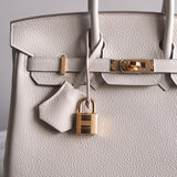 Bolsa Hermès Birkin 25 Togo Craie com Ferragens Gold