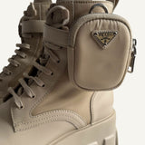 Bota Prada Monolith Re-Nylon Off-White