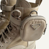Bota Prada Monolith Re-Nylon Off-White