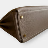 Bolsa Hermés Kelly 35 Togo Etoupe com Ferragens Gold