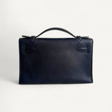 Bolsa Hermès Kelly Pochette Noir com Ferragens Palladium