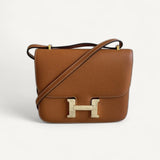 Bolsa Hermès Constance 18 Epsom Gold com Ferragens Gold