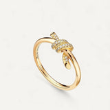 Anel Tiffany Knot de Duas Voltas em Ouro Amarelo com Diamantes