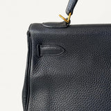 Bolsa Hermés Kelly 32 Togo Noir com Ferragens Gold