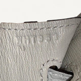 Bolsa Hermès Birkin 25 Matte Alligator Mississippi Gris Neve com Ferragens Gold