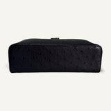 Bolsa Loro Piana Extra Pocket L19 Ostrich Black com Ferragens Douradas